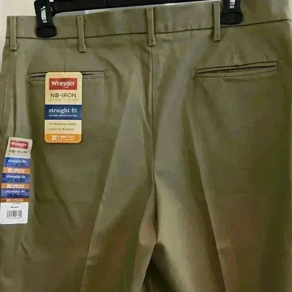 Wrangler NWOT Men’s No Iron Ultimate Khaki Straight Fit Pants Size 36X30 - Picture 4 of 9